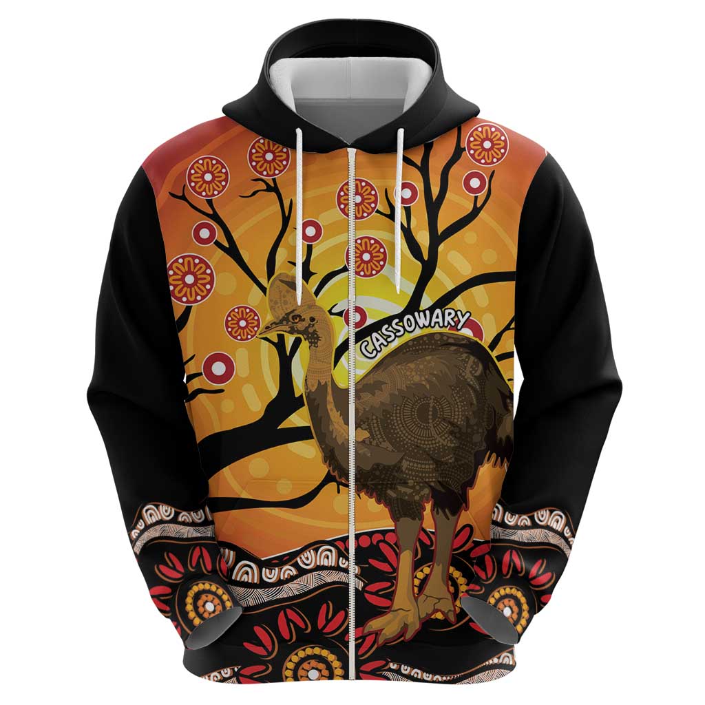 Keeper Of The Rainforest Cassowary Hoodie Aboriginal Art - Vibe Hoodie Shop