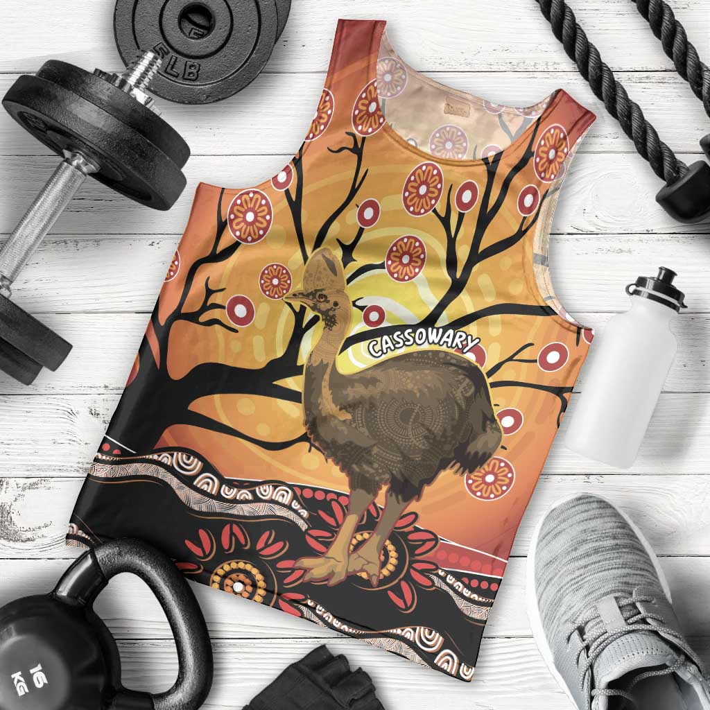Keeper Of The Rainforest Cassowary Men Tank Top Aboriginal Art - Vibe Hoodie Shop