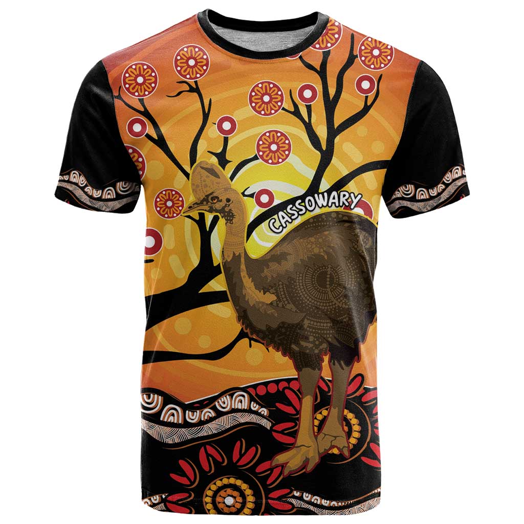 Keeper Of The Rainforest Cassowary T Shirt Aboriginal Art - Vibe Hoodie Shop