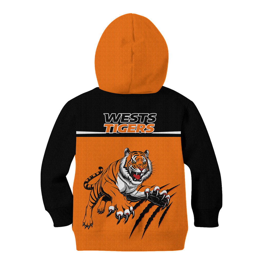 wests-tigers-rugby-kid-hoodie-orange-simple-style