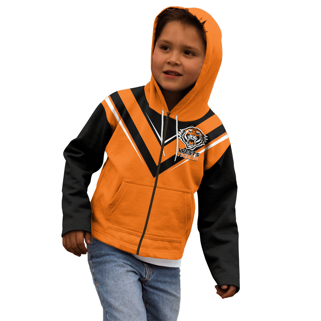 wests-tigers-rugby-kid-hoodie-orange-simple-style