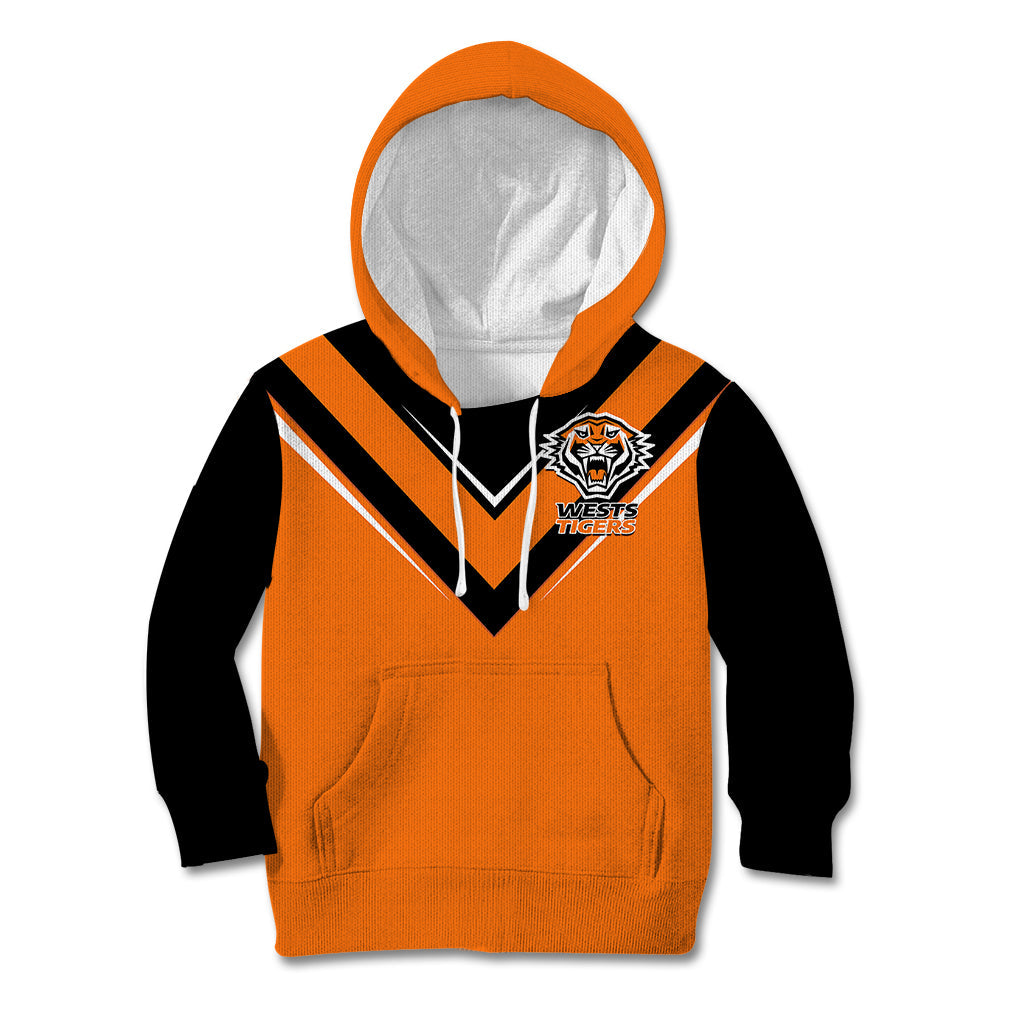 personalised-wests-tigers-rugby-kid-hoodie-orange-simple-style