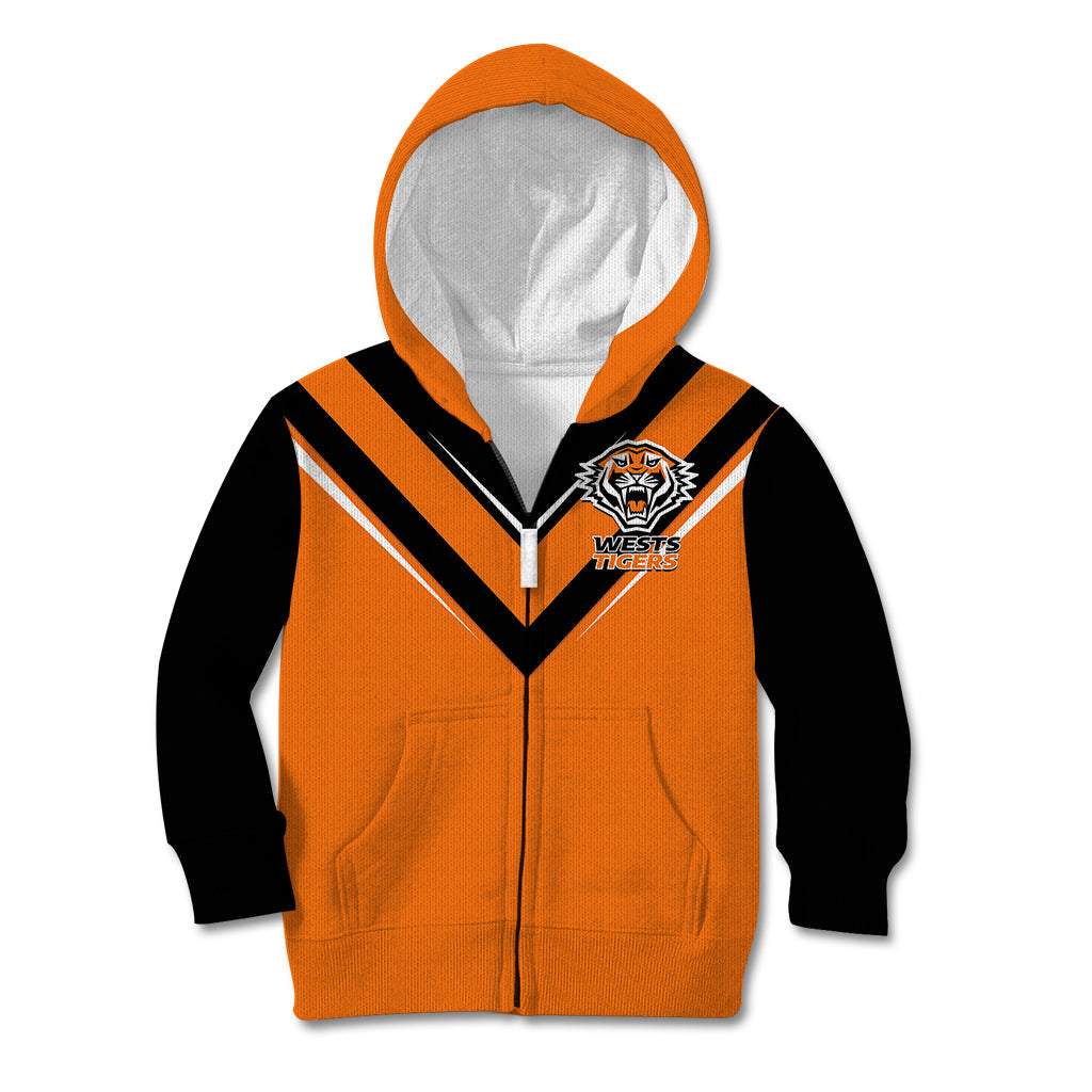 personalised-wests-tigers-rugby-kid-hoodie-orange-simple-style