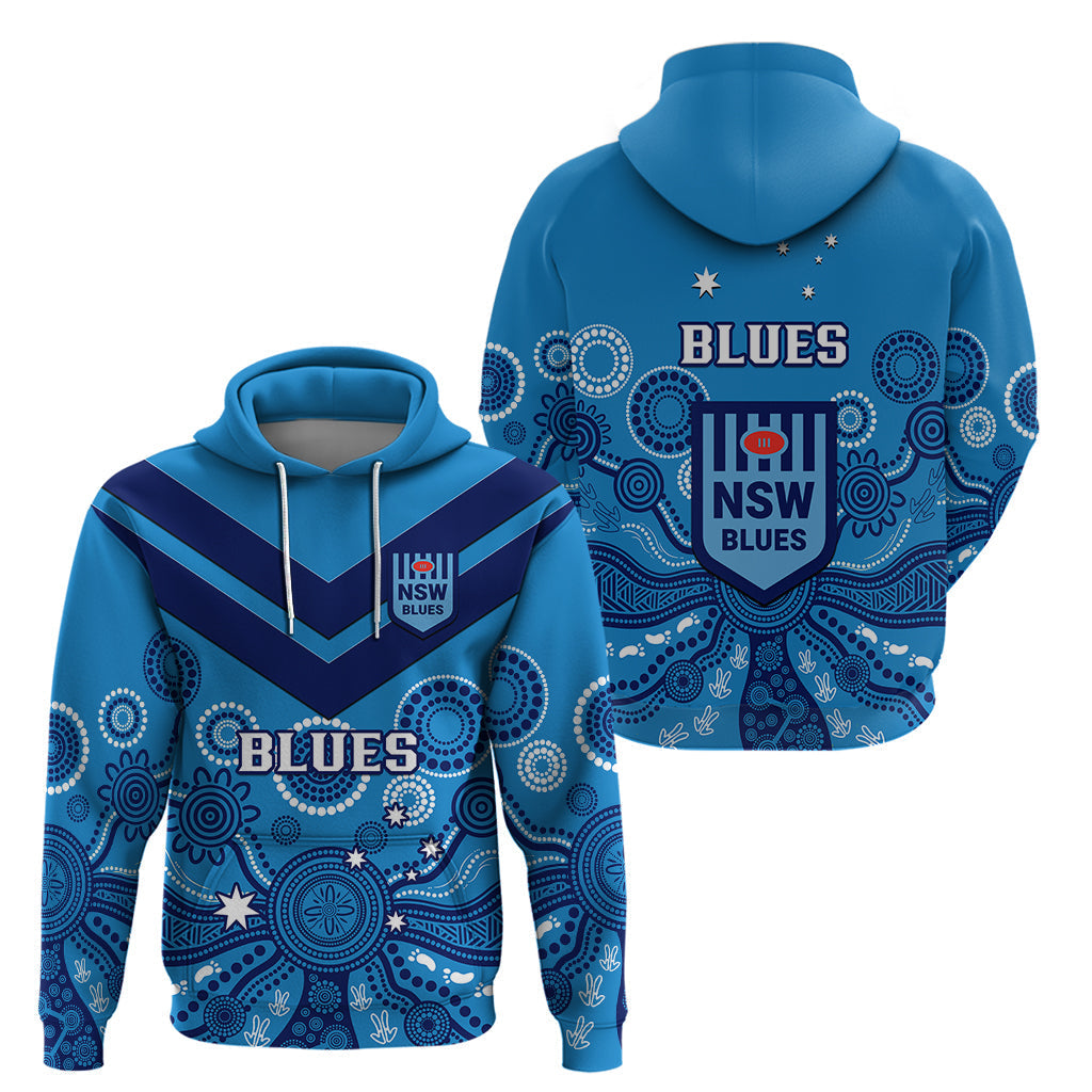 NSW Rugby Hoodie Blues Aboriginal Art - Vibe Hoodie Shop