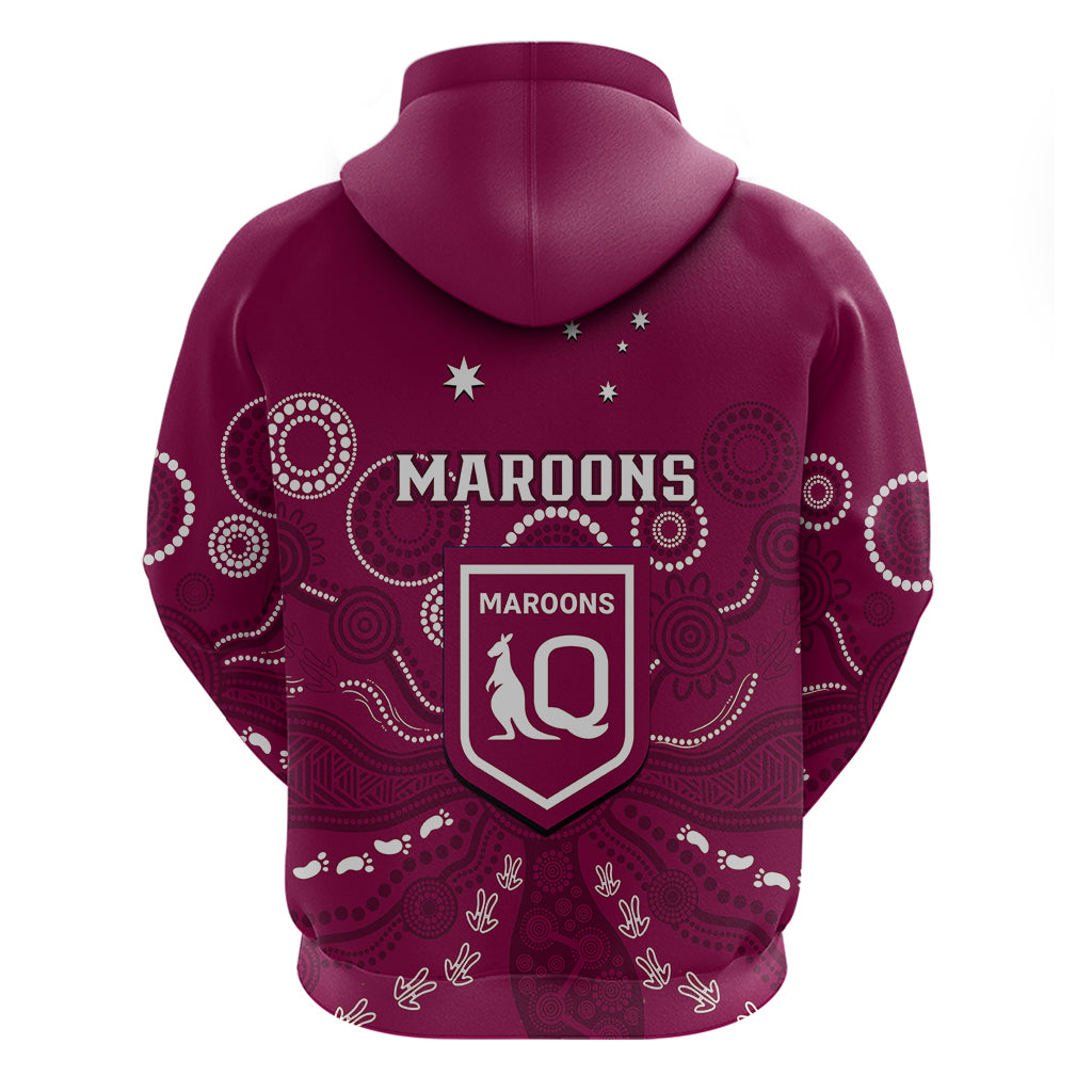 Maroons Rugby Hoodie QLD Aboriginal Art - Vibe Hoodie Shop