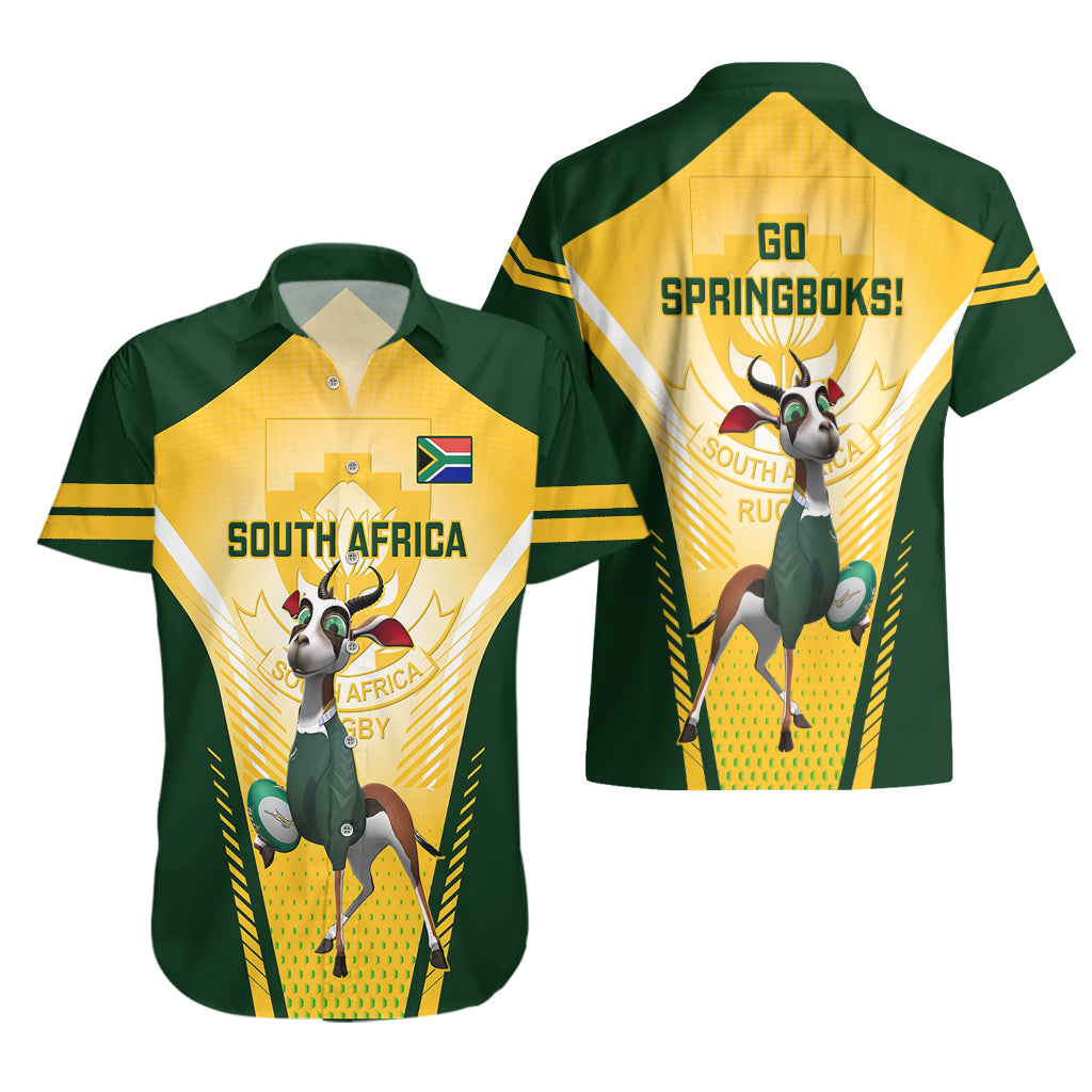 South Africa Rugby Hawaiian Shirt 2023 World Cup Springboks Mascot - Vibe Hoodie Shop