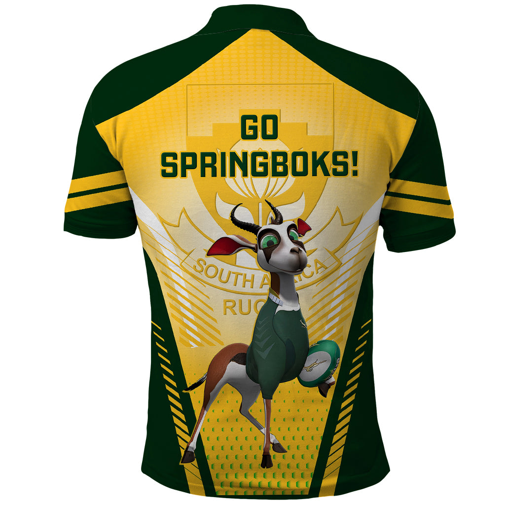 South Africa Rugby Polo Shirt 2023 World Cup Springboks Mascot - Vibe Hoodie Shop