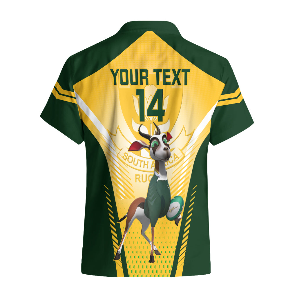 Custom South Africa Rugby Hawaiian Shirt 2023 World Cup Springboks Mascot - Vibe Hoodie Shop