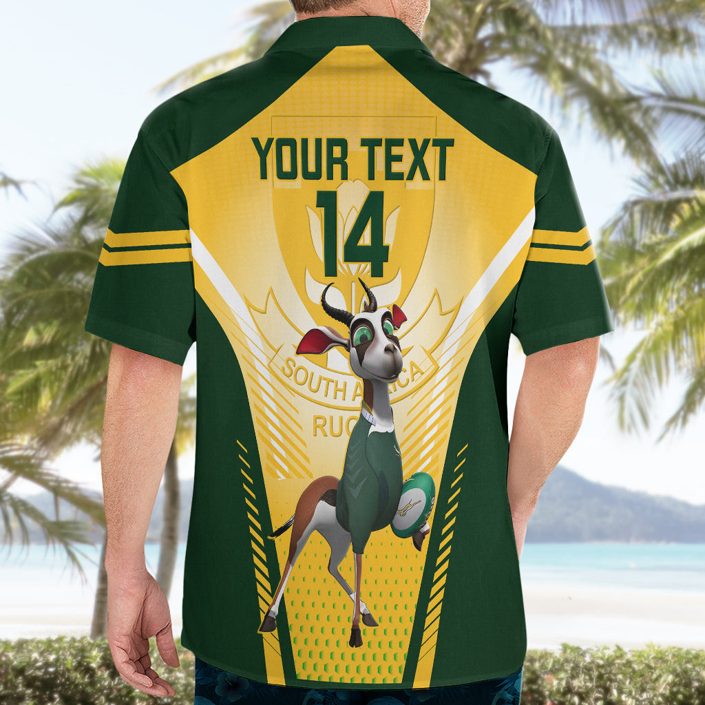 Custom South Africa Rugby Hawaiian Shirt 2023 World Cup Springboks Mascot - Vibe Hoodie Shop