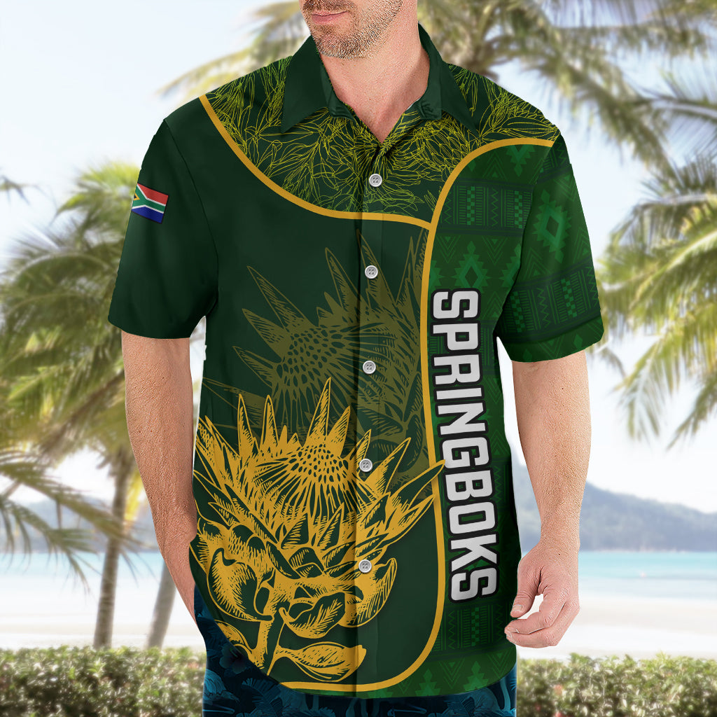Custom South Africa Rugby Hawaiian Shirt 2023 Go Champions Springboks With Protea - Vibe Hoodie Shop