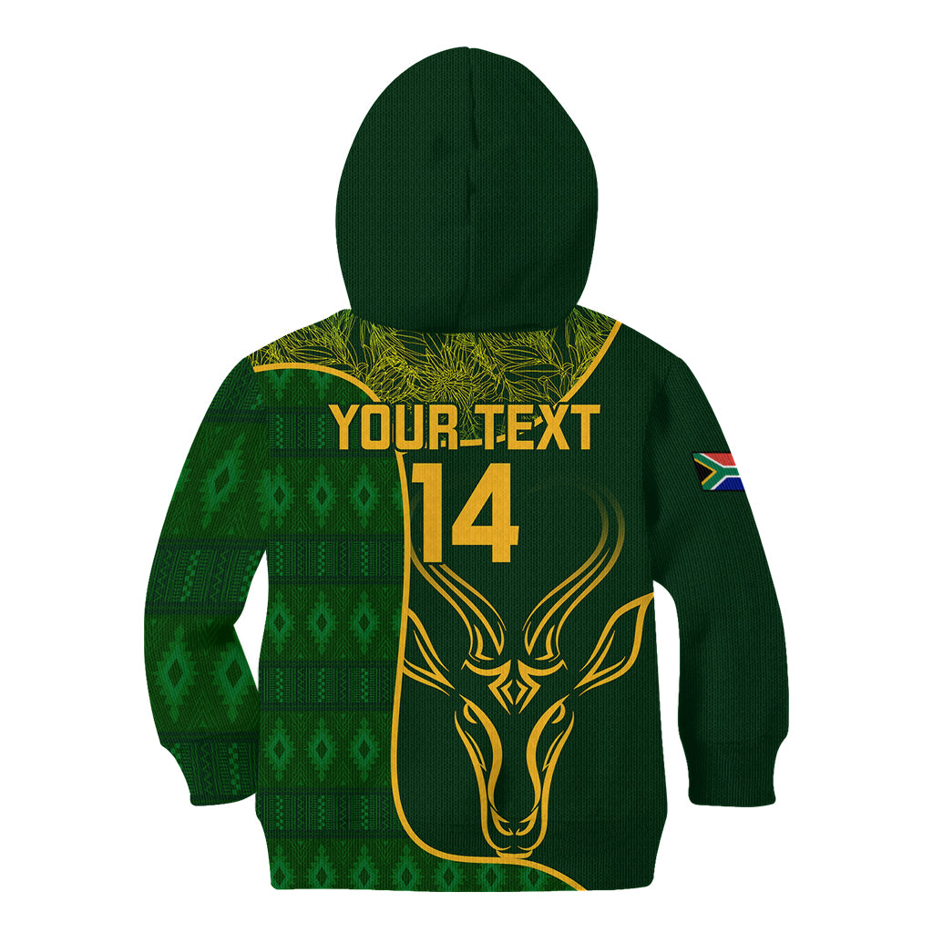 Custom South Africa Rugby Kid Hoodie 2023 Go Champions Springboks With Protea - Vibe Hoodie Shop