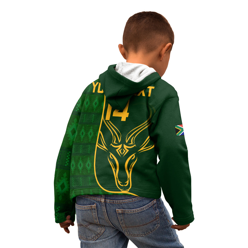 Custom South Africa Rugby Kid Hoodie 2023 Go Champions Springboks With Protea - Vibe Hoodie Shop