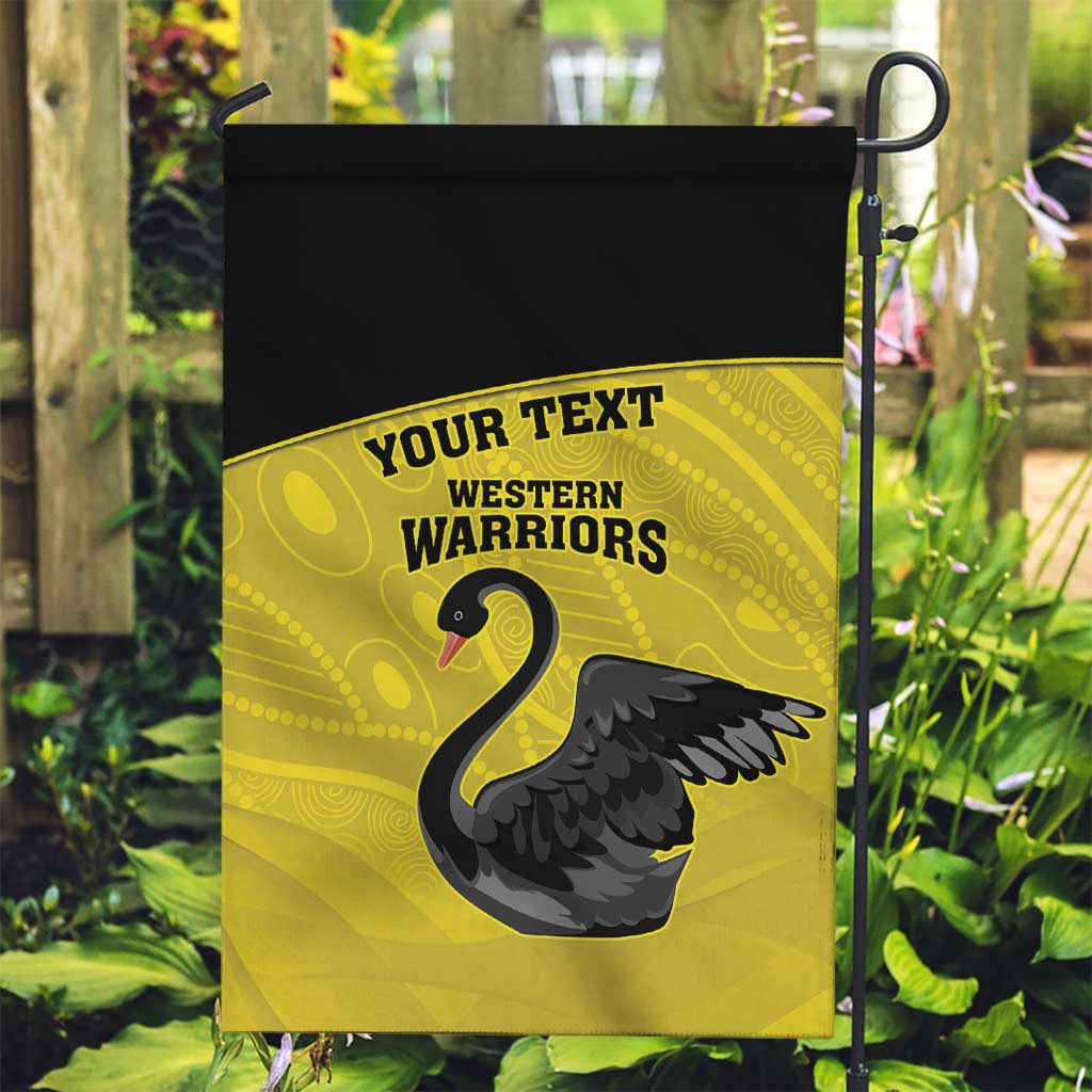 Custom Western Australia Cricket Garden Flag Go Warriors Black Swans - Aboriginal Art - Vibe Hoodie Shop