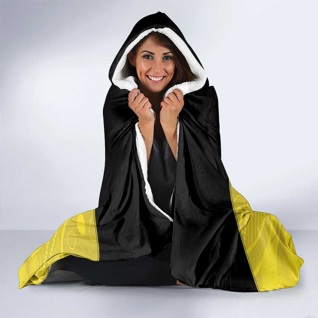 Custom Western Australia Cricket Hooded Blanket Go Warriors Black Swans - Aboriginal Art