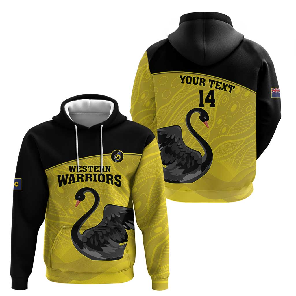 Custom Western Australia Cricket Hoodie Go Warriors Black Swans - Aboriginal Art - Vibe Hoodie Shop
