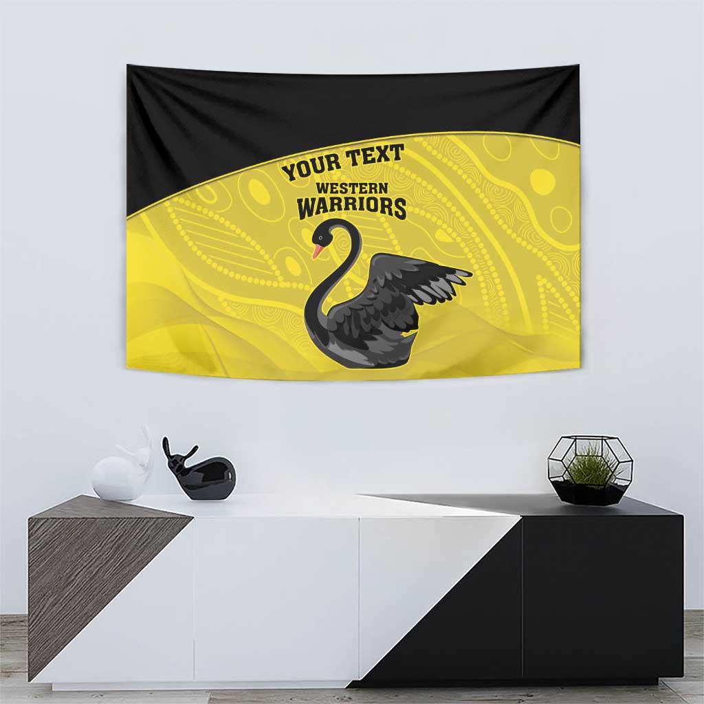 Custom Western Australia Cricket Tapestry Go Warriors Black Swans - Aboriginal Art - Vibe Hoodie Shop