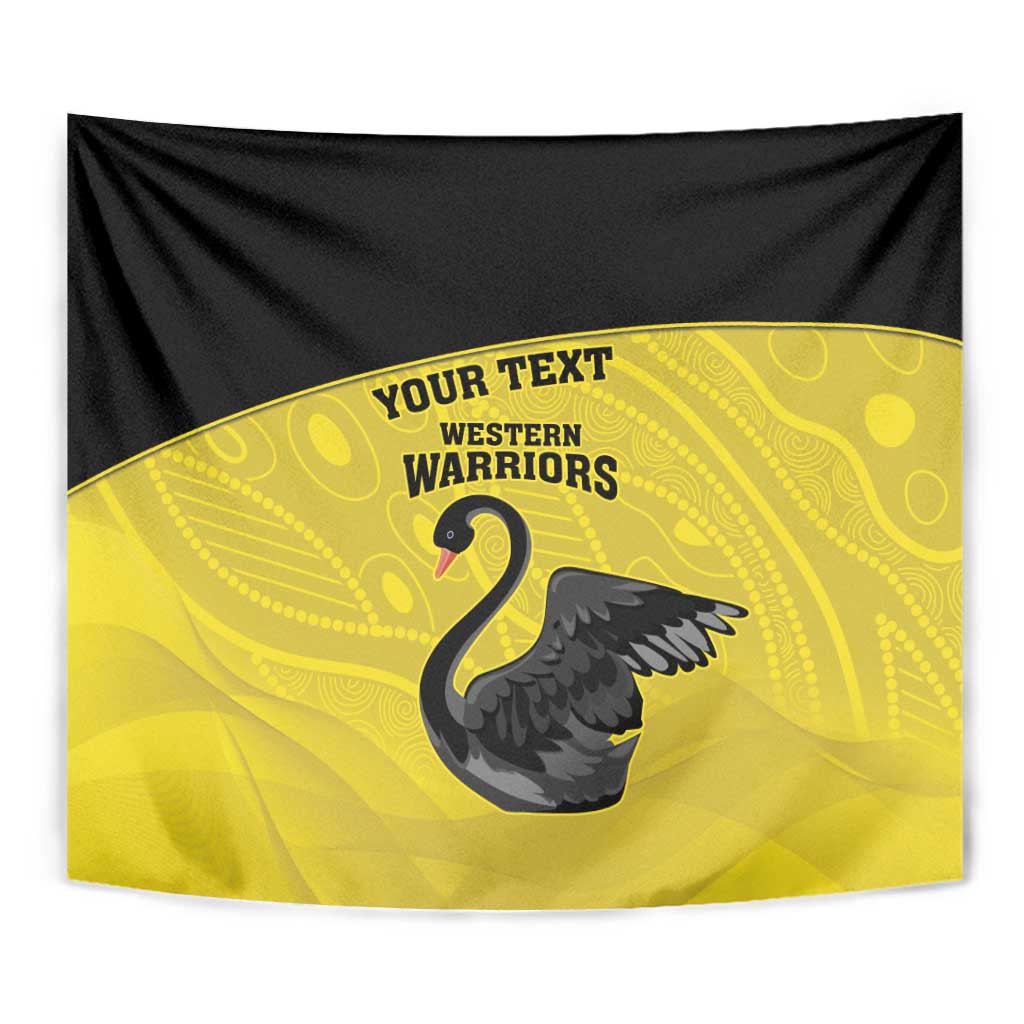 Custom Western Australia Cricket Tapestry Go Warriors Black Swans - Aboriginal Art - Vibe Hoodie Shop