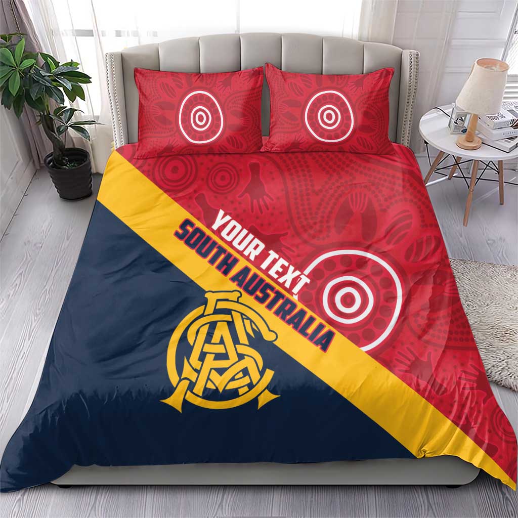Custom South Australia Cricket Bedding Set Go Champions - Aboriginal Art - Vibe Hoodie Shop