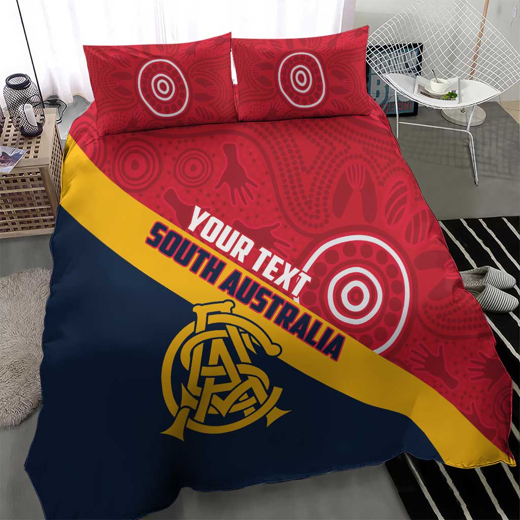 Custom South Australia Cricket Bedding Set Go Champions - Aboriginal Art - Vibe Hoodie Shop