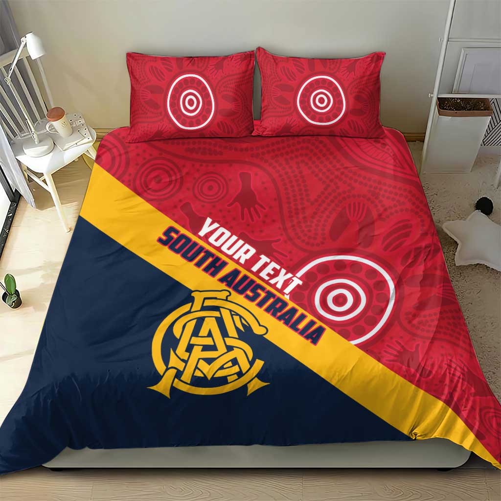 Custom South Australia Cricket Bedding Set Go Champions - Aboriginal Art - Vibe Hoodie Shop