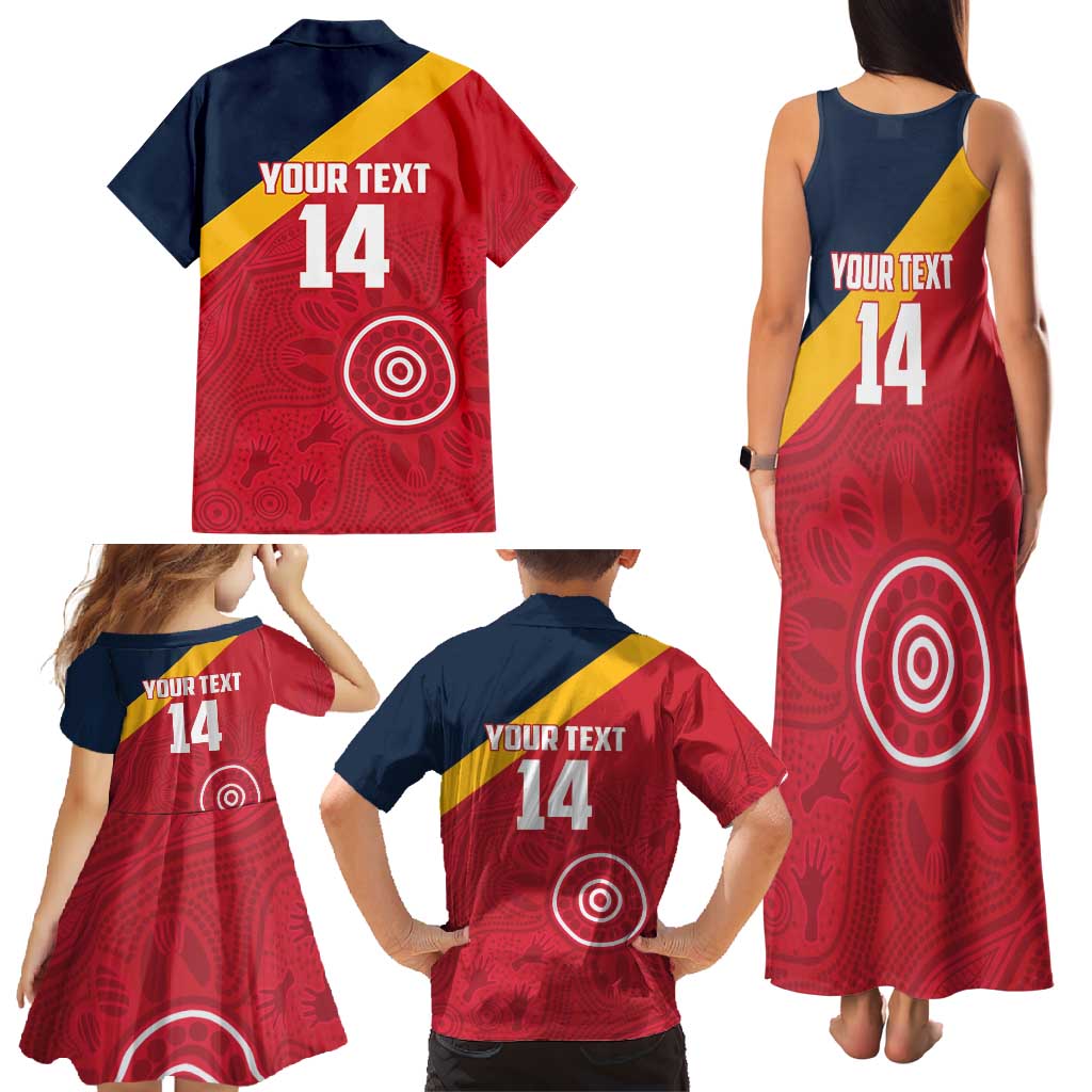 Custom South Australia Cricket Family Matching Tank Maxi Dress and Hawaiian Shirt Go Champions - Aboriginal Art