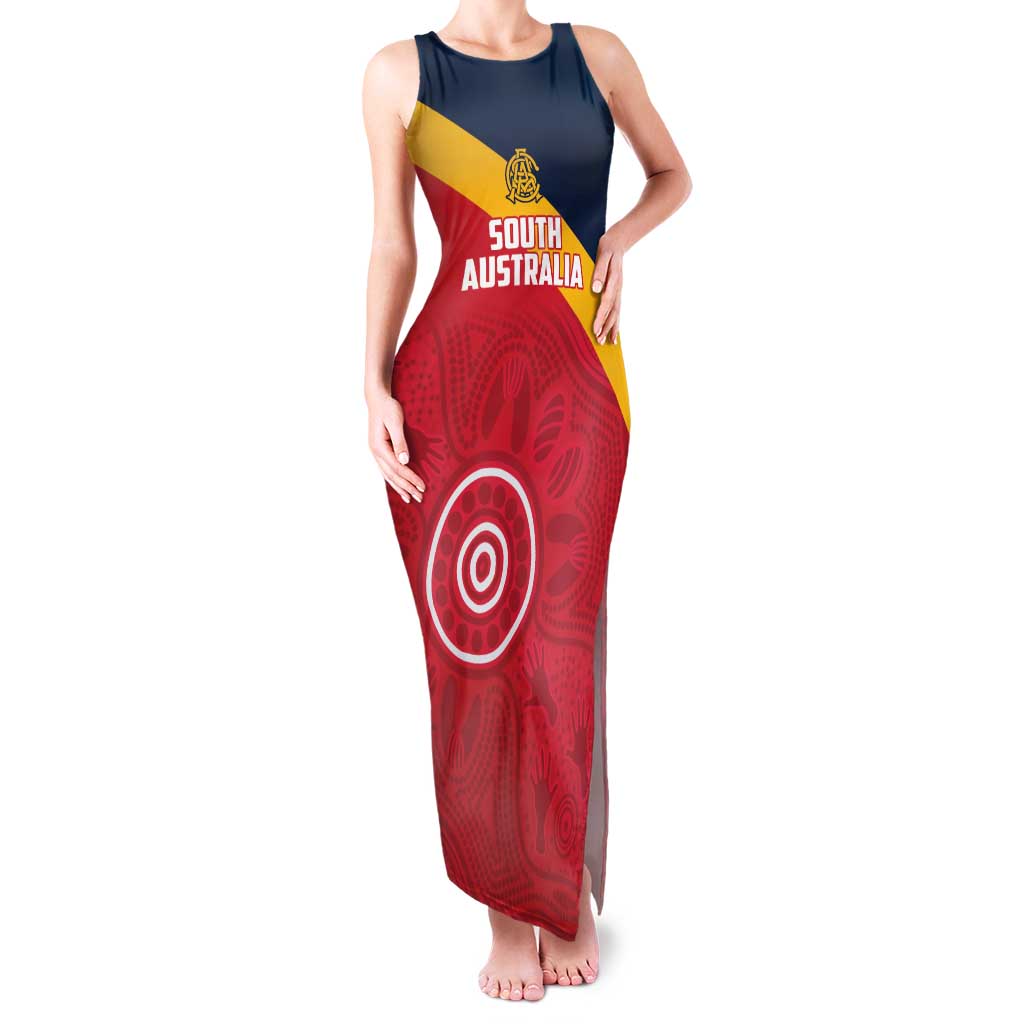 Custom South Australia Cricket Family Matching Tank Maxi Dress and Hawaiian Shirt Go Champions - Aboriginal Art