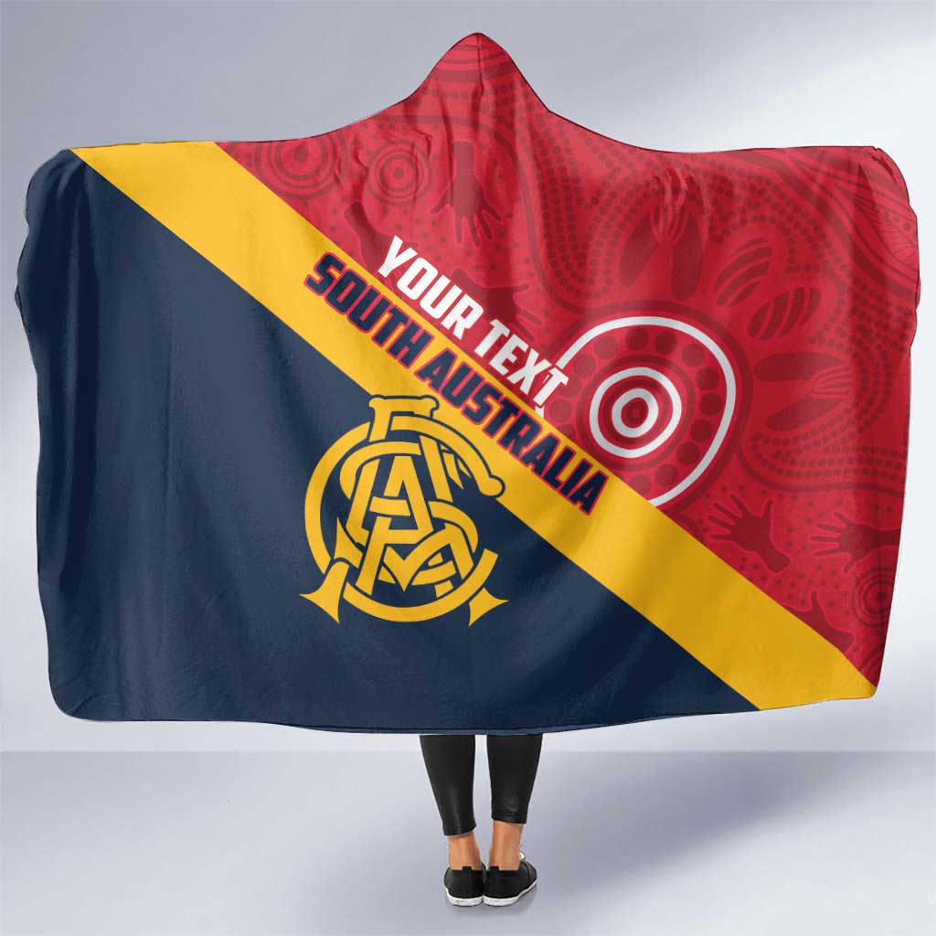 Custom South Australia Cricket Hooded Blanket Go Champions - Aboriginal Art