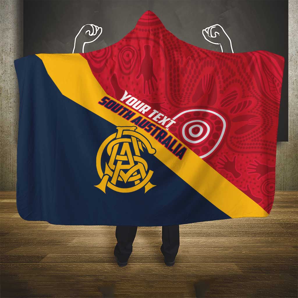 Custom South Australia Cricket Hooded Blanket Go Champions - Aboriginal Art