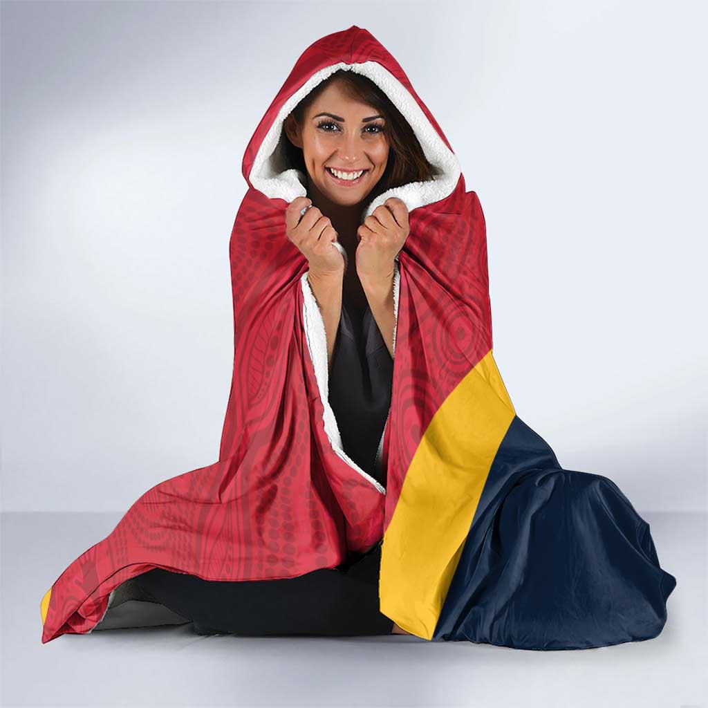 Custom South Australia Cricket Hooded Blanket Go Champions - Aboriginal Art