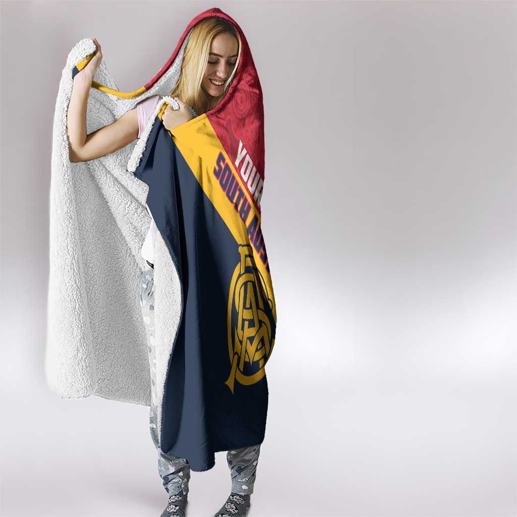 Custom South Australia Cricket Hooded Blanket Go Champions - Aboriginal Art