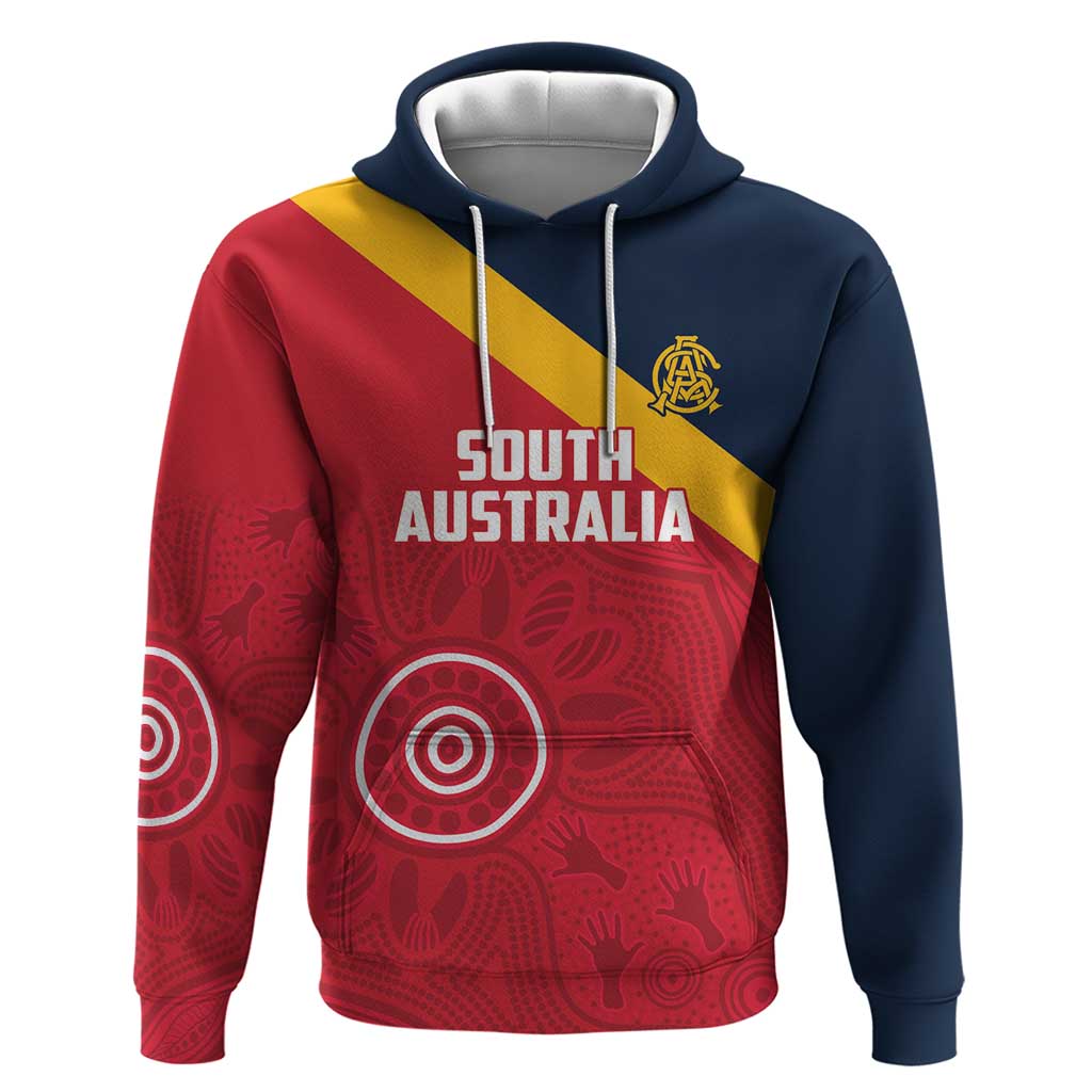 Custom South Australia Cricket Hoodie Go Champions - Aboriginal Art - Vibe Hoodie Shop