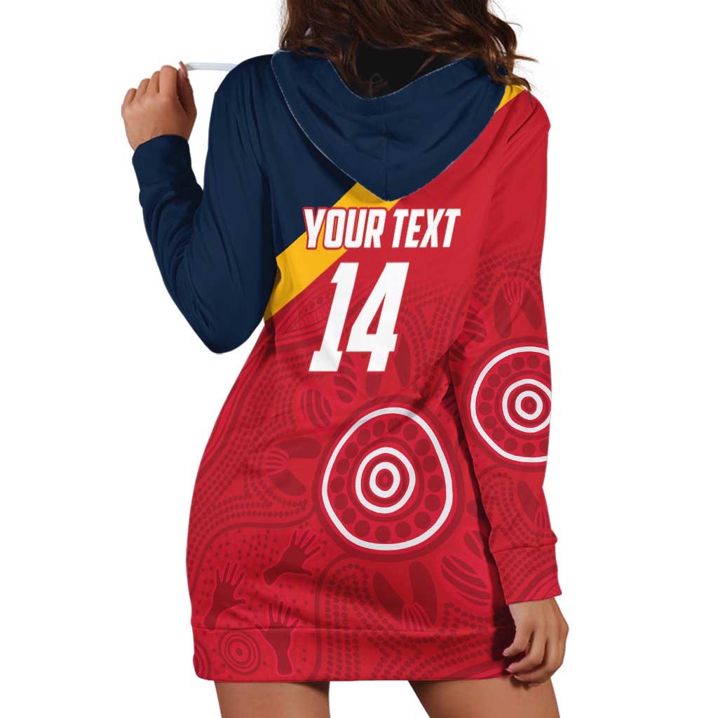 Custom South Australia Cricket Hoodie Dress Go Champions - Aboriginal Art - Vibe Hoodie Shop