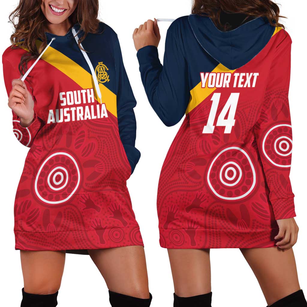 Custom South Australia Cricket Hoodie Dress Go Champions - Aboriginal Art - Vibe Hoodie Shop