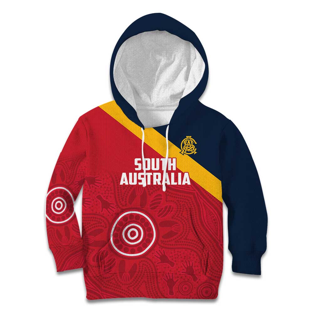 Custom South Australia Cricket Kid Hoodie Go Champions - Aboriginal Art - Vibe Hoodie Shop