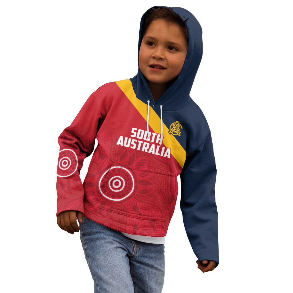 Custom South Australia Cricket Kid Hoodie Go Champions - Aboriginal Art - Vibe Hoodie Shop