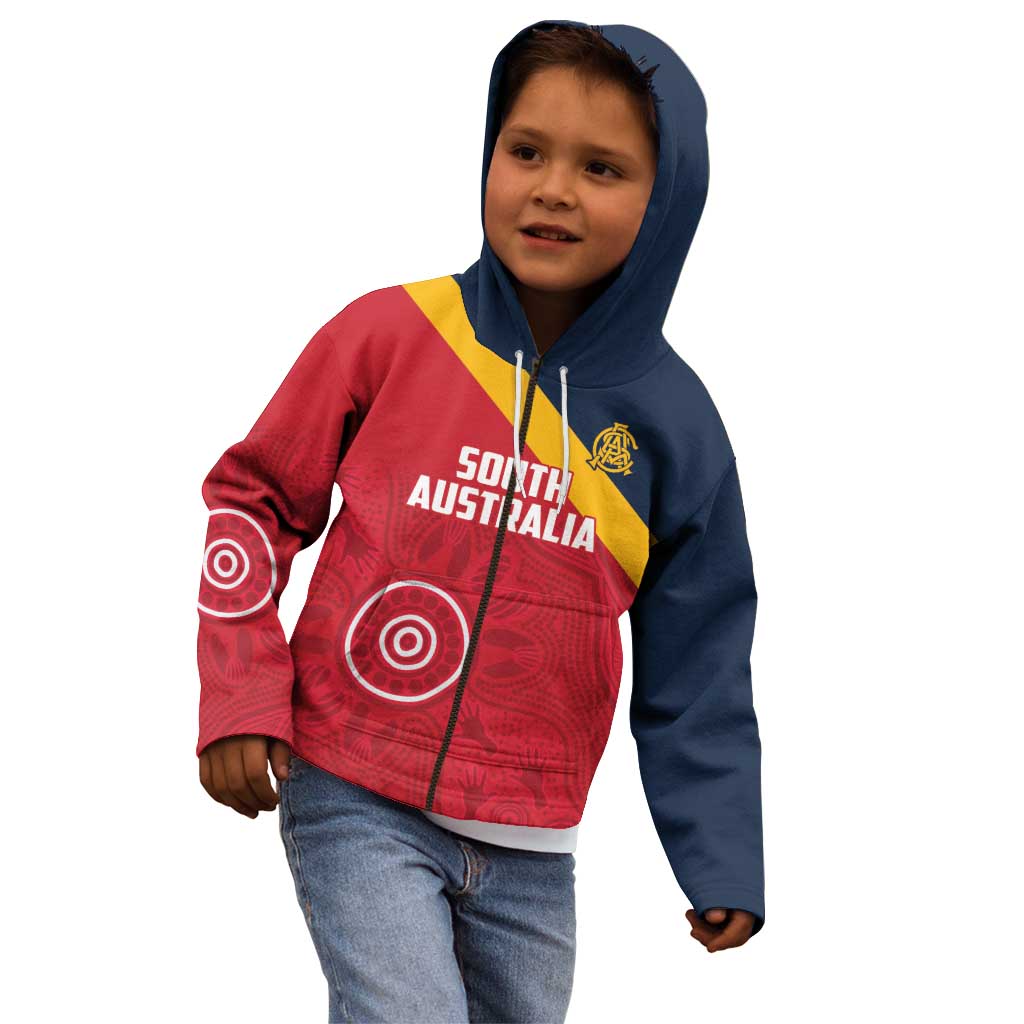 Custom South Australia Cricket Kid Hoodie Go Champions - Aboriginal Art - Vibe Hoodie Shop