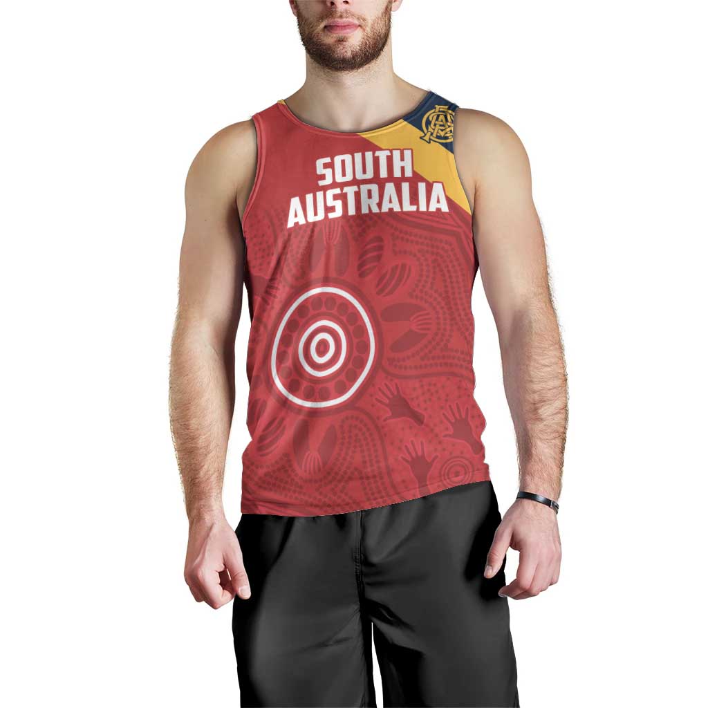 Custom South Australia Cricket Men Tank Top Go Champions - Aboriginal Art - Vibe Hoodie Shop