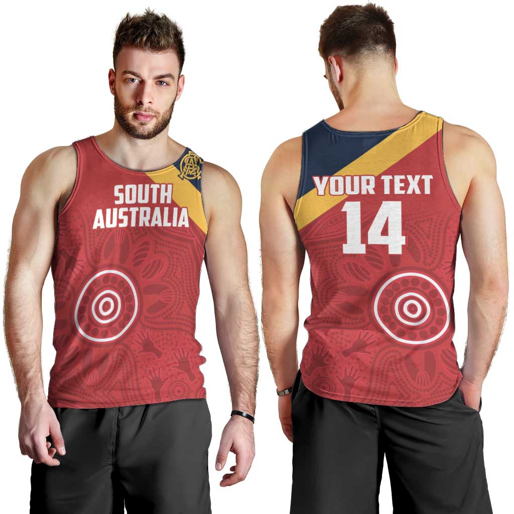 Custom South Australia Cricket Men Tank Top Go Champions - Aboriginal Art - Vibe Hoodie Shop