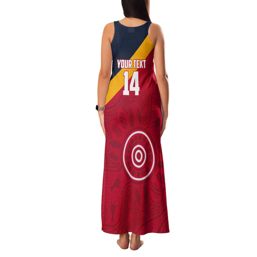 Custom South Australia Cricket Tank Maxi Dress Go Champions - Aboriginal Art