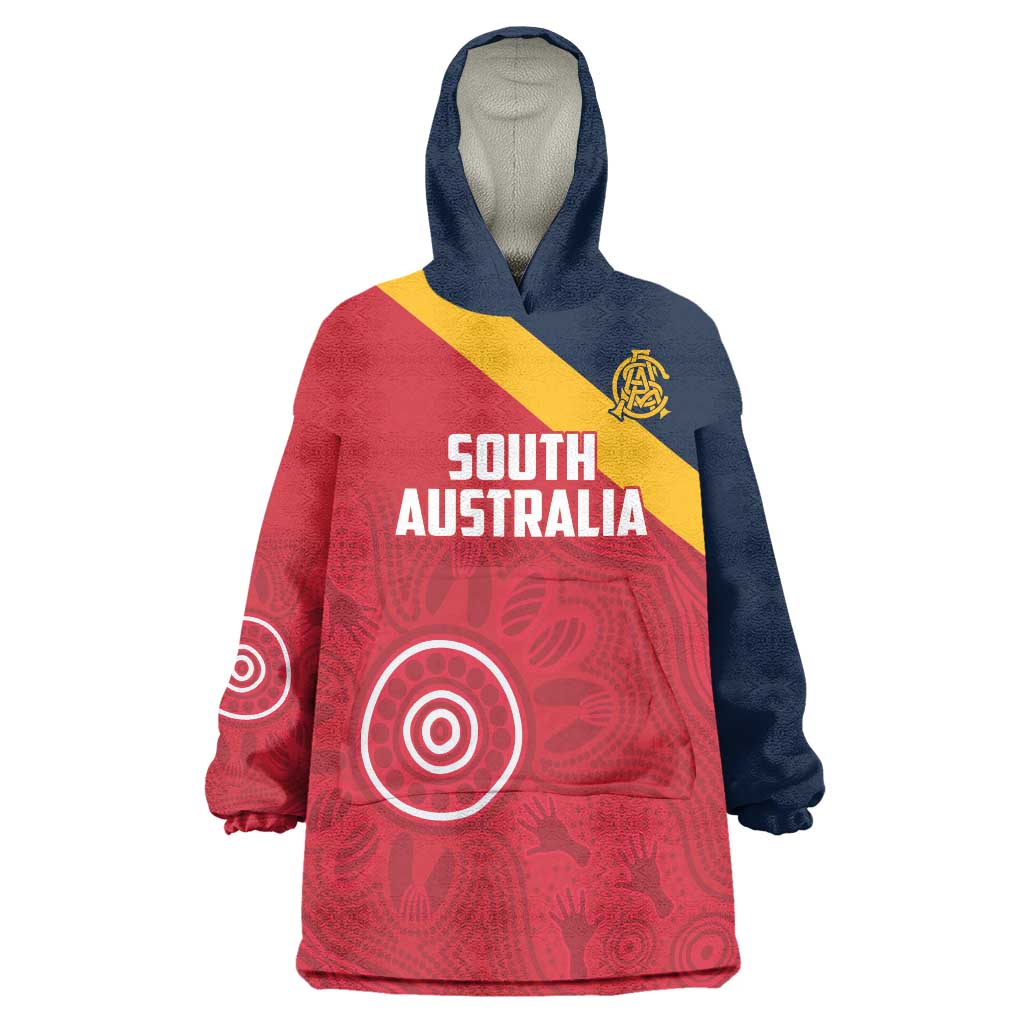 Custom South Australia Cricket Wearable Blanket Hoodie Go Champions - Aboriginal Art - Vibe Hoodie Shop