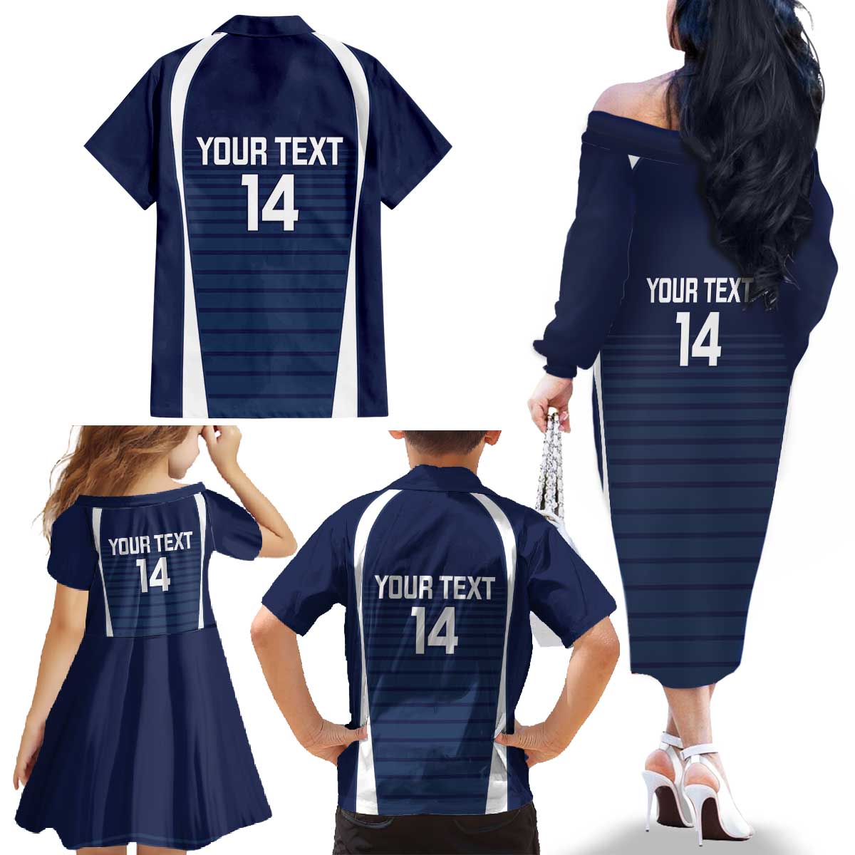 Custom Victoria Cricket Family Matching Off The Shoulder Long Sleeve Dress and Hawaiian Shirt Go Champions - Sporty Style