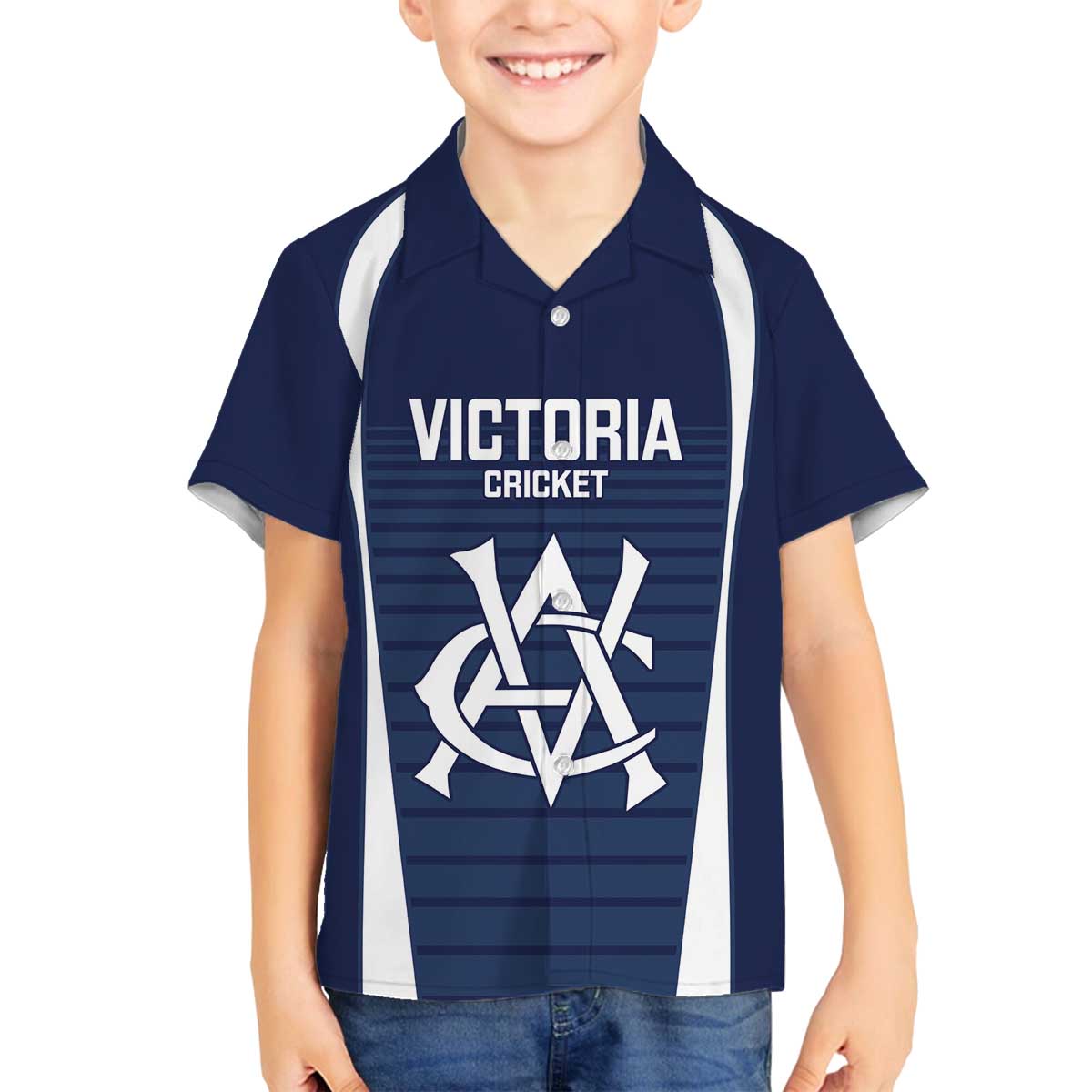 Custom Victoria Cricket Family Matching Off The Shoulder Long Sleeve Dress and Hawaiian Shirt Go Champions - Sporty Style