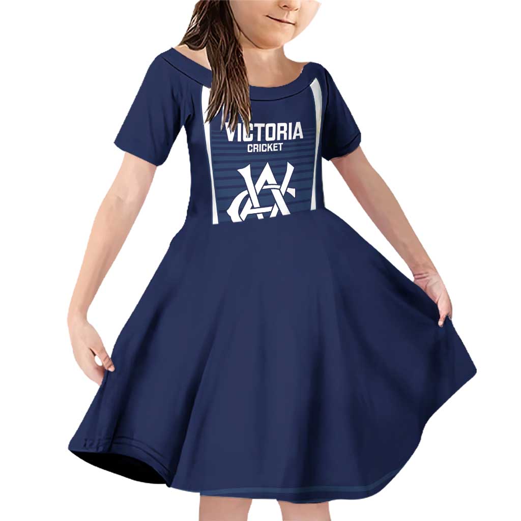 Custom Victoria Cricket Family Matching Off Shoulder Short Dress and Hawaiian Shirt Go Champions - Sporty Style