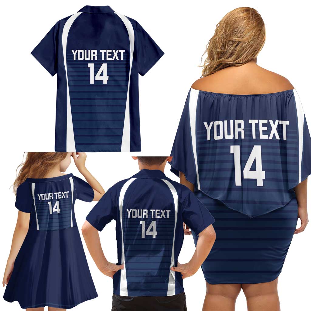 Custom Victoria Cricket Family Matching Off Shoulder Short Dress and Hawaiian Shirt Go Champions - Sporty Style