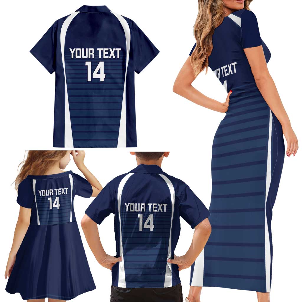 Custom Victoria Cricket Family Matching Short Sleeve Bodycon Dress and Hawaiian Shirt Go Champions - Sporty Style