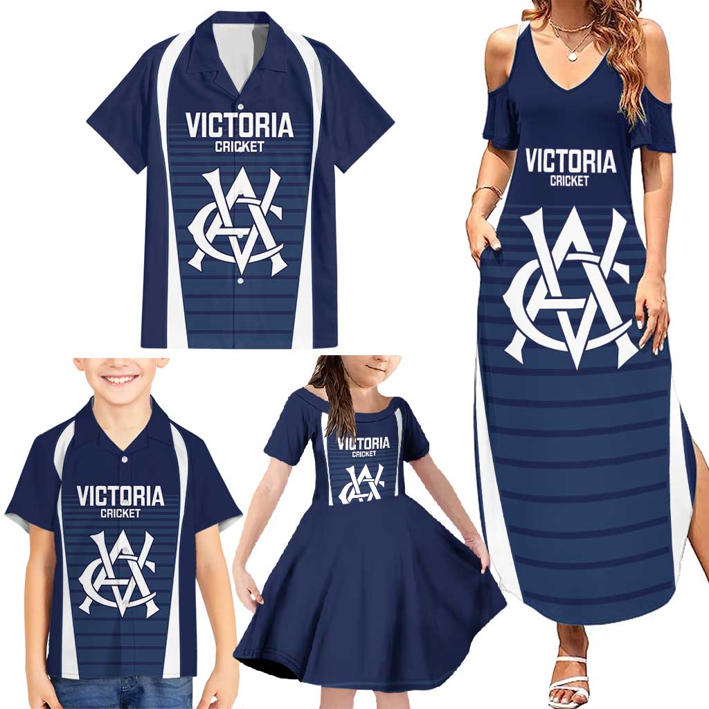 Custom Victoria Cricket Family Matching Summer Maxi Dress and Hawaiian Shirt Go Champions - Sporty Style