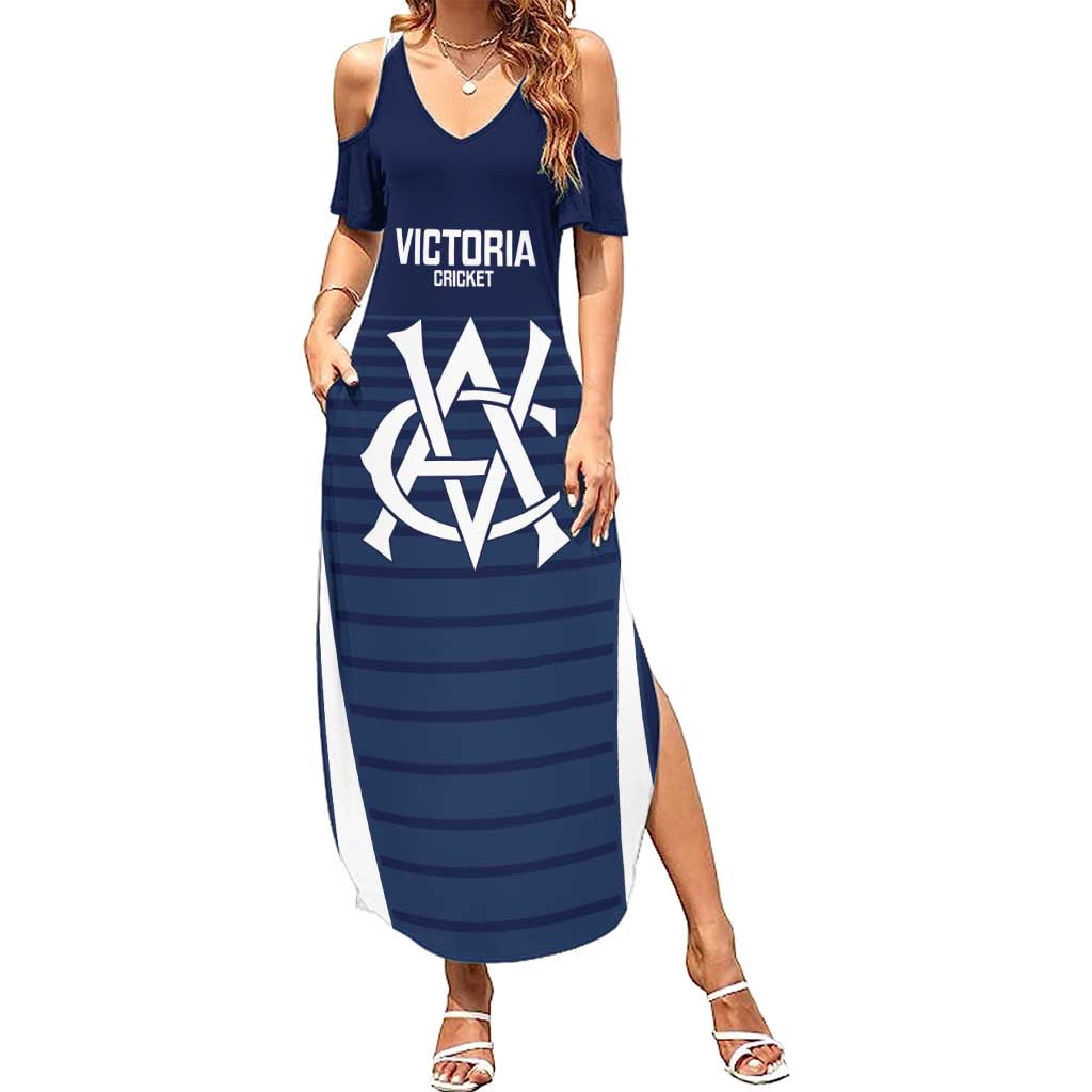 Custom Victoria Cricket Family Matching Summer Maxi Dress and Hawaiian Shirt Go Champions - Sporty Style