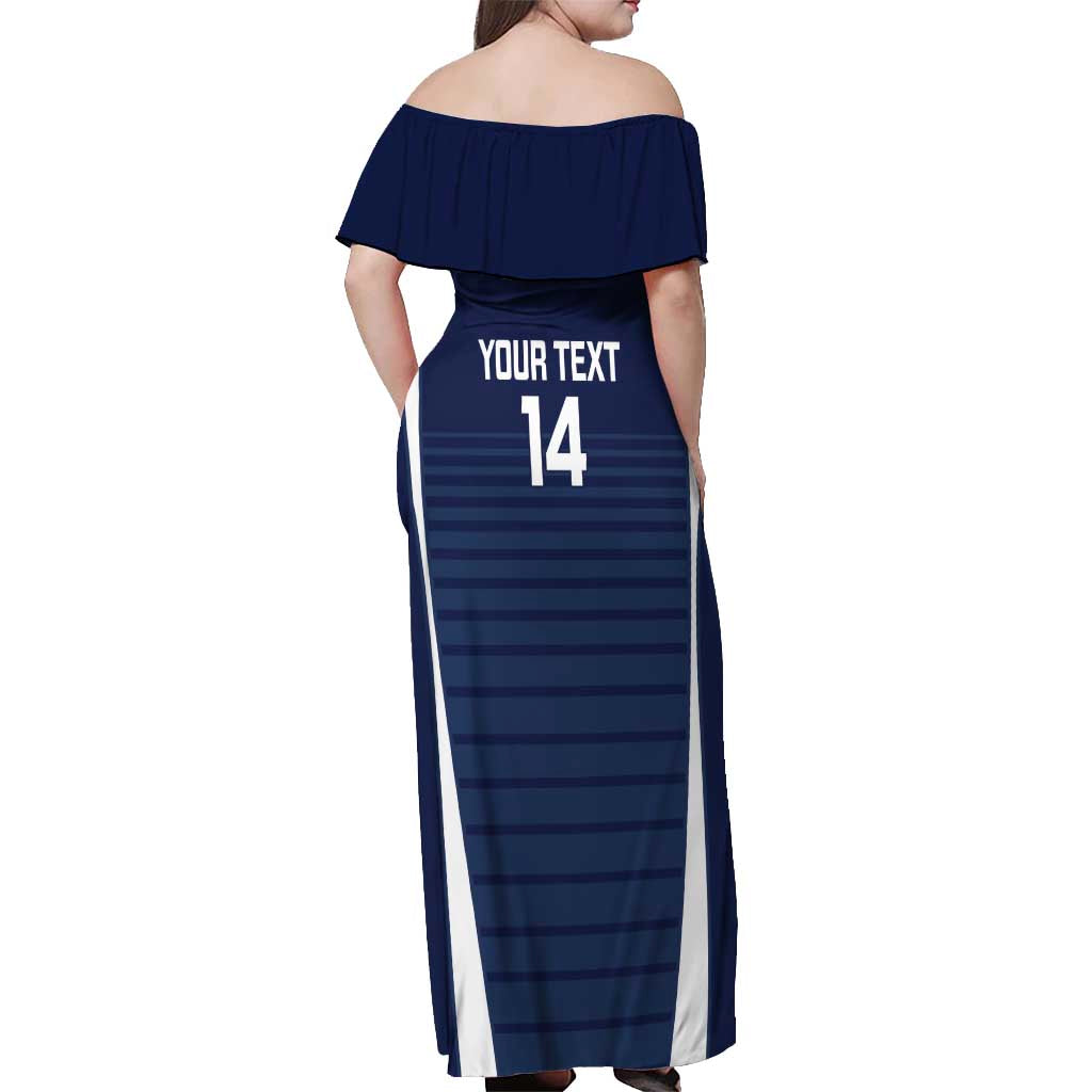 Custom Victoria Cricket Off Shoulder Maxi Dress Go Champions - Sporty Style