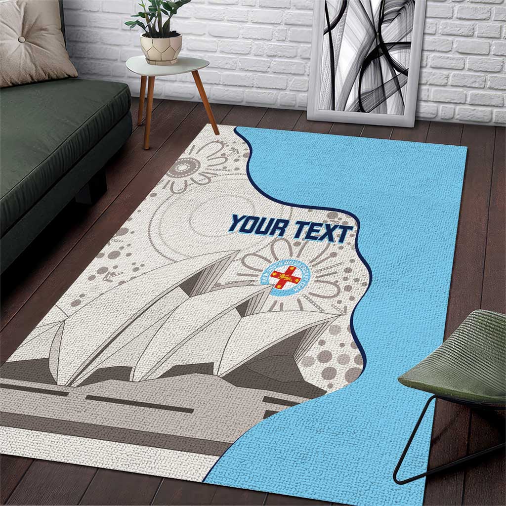 Custom New South Wales Cricket Area Rug Go NSW - Aboriginal Art - Vibe Hoodie Shop