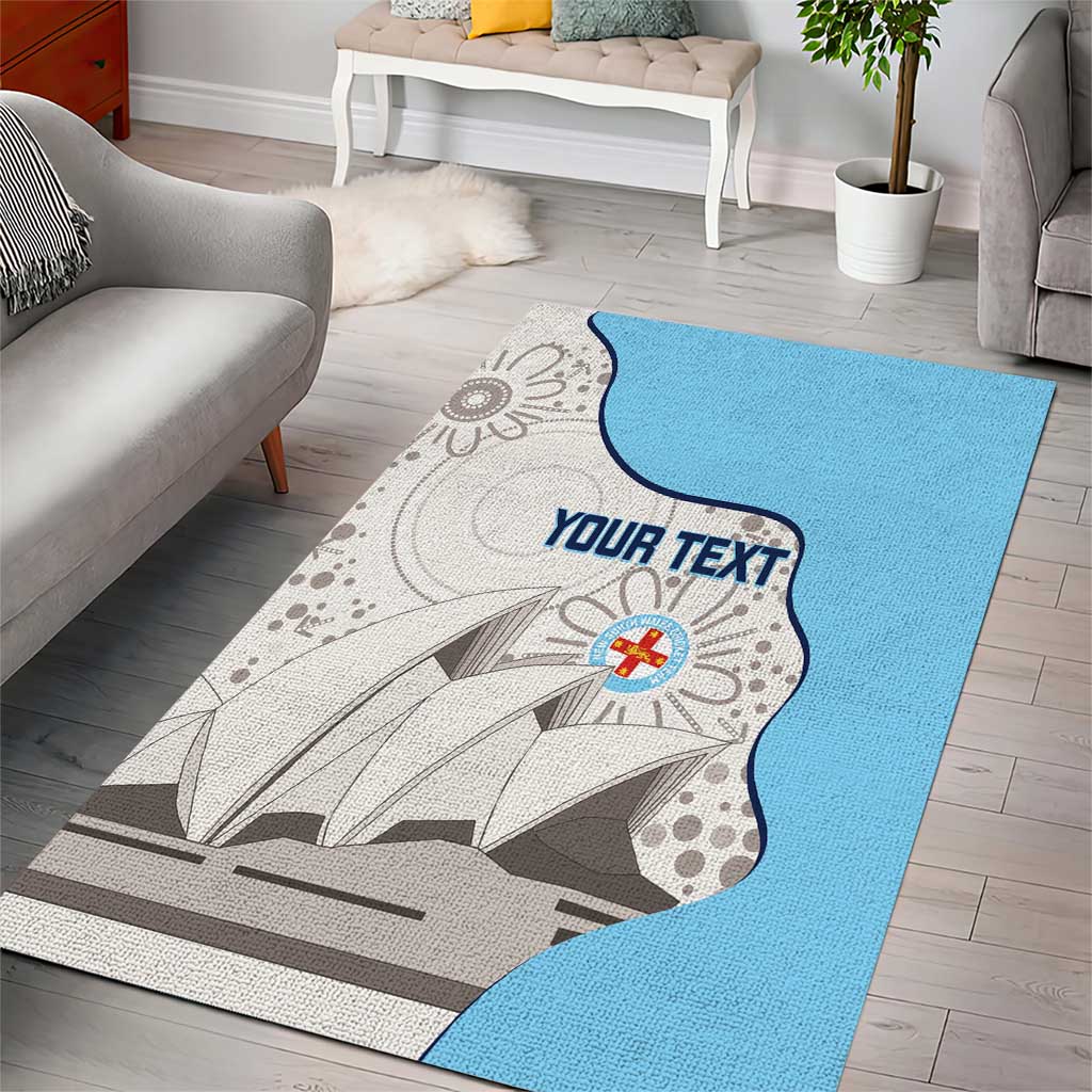 Custom New South Wales Cricket Area Rug Go NSW - Aboriginal Art - Vibe Hoodie Shop